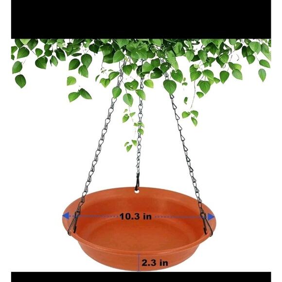Hanging Bird Bath for Outside, Hanging Bird Water Feeder for Outdoor, Birdbath - Picture 2 of 5